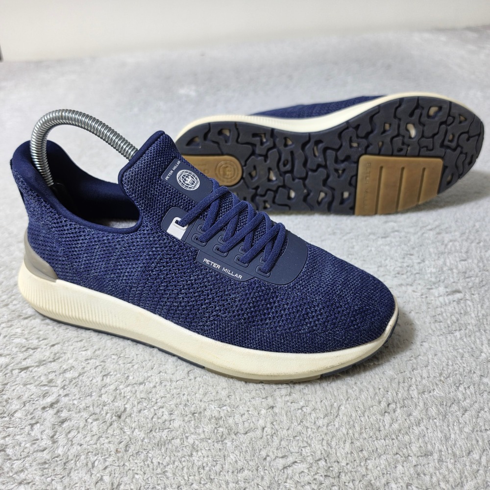 Peter Millar Apollo‎ Hyperlight Sneakers Mens 7 Navy Knit Upper LF22EF11